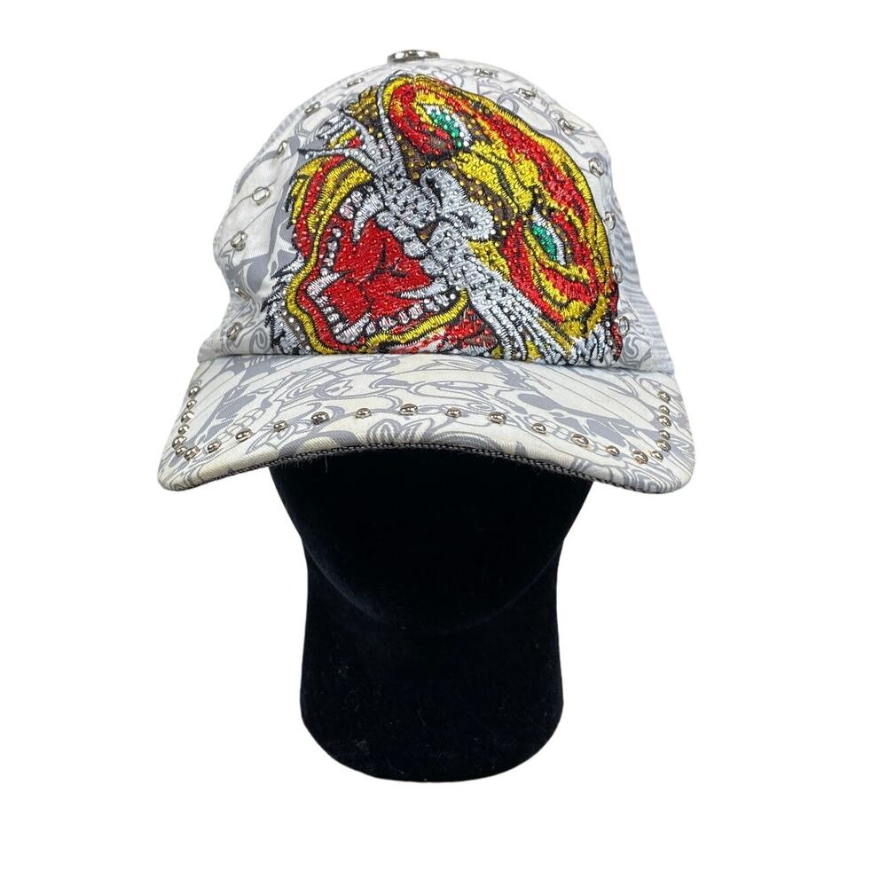 Y2K Style Rhinestone Embellished Tiger Mesh Trucker Hat Snapback